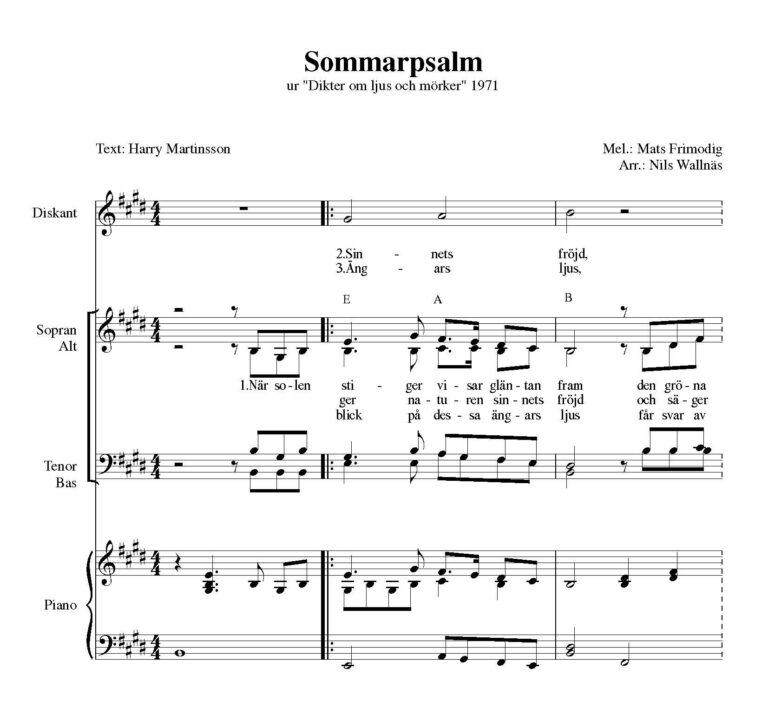 Sommarpsalm – SATB – Ynde Music Förlag