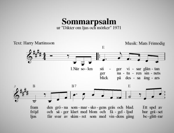 Sommarpsalm – Visa – Ynde Music Förlag